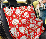Cute Maneki Neko Lucky Cat Red Background Dog Car Seat Covers