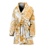 Hand Drawn Orange Fruit Pattern Women'S Bathrobe
