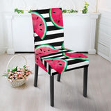 Watercolor Paint Textured Watermelon Pieces Dining Chair Slipcover
