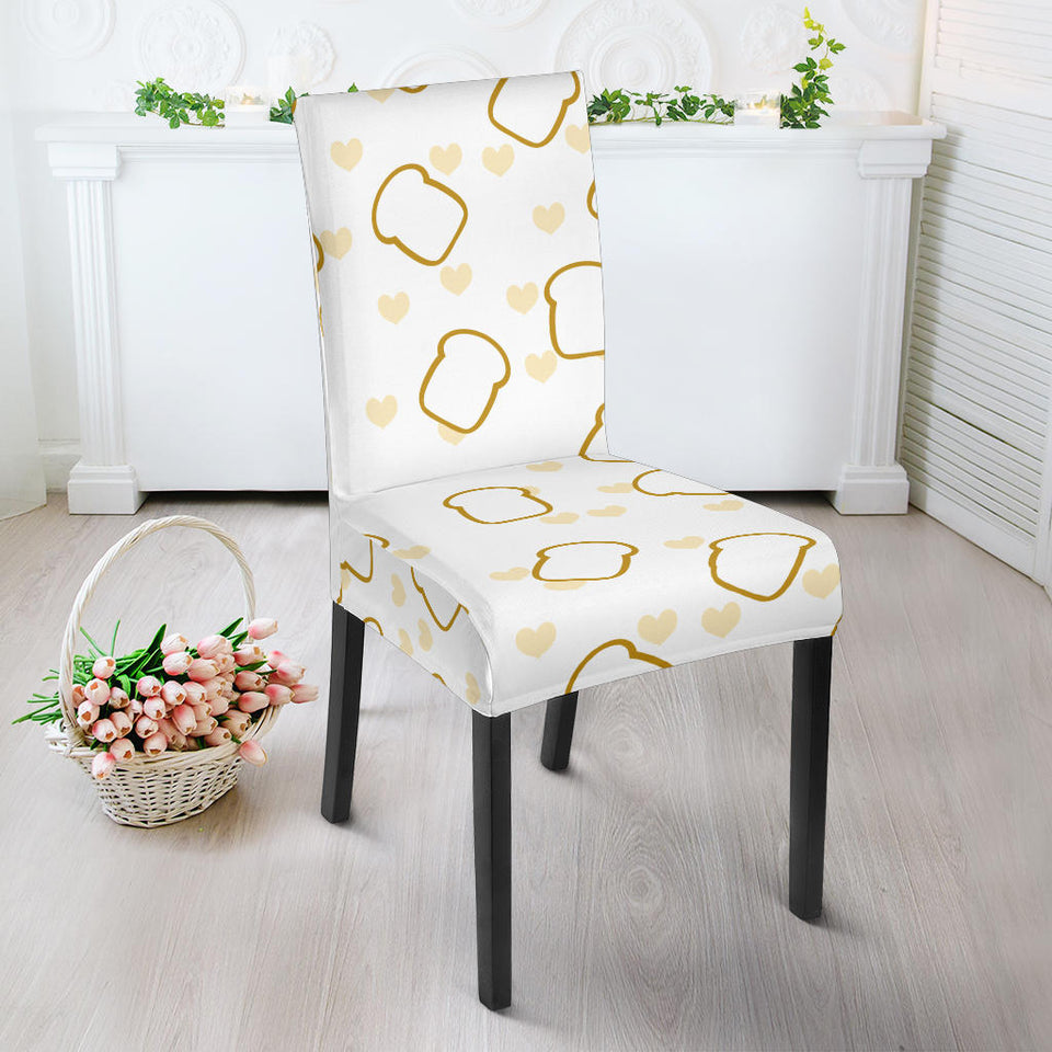 Bread Toast Pattern Print Design 01 Dining Chair Slipcover