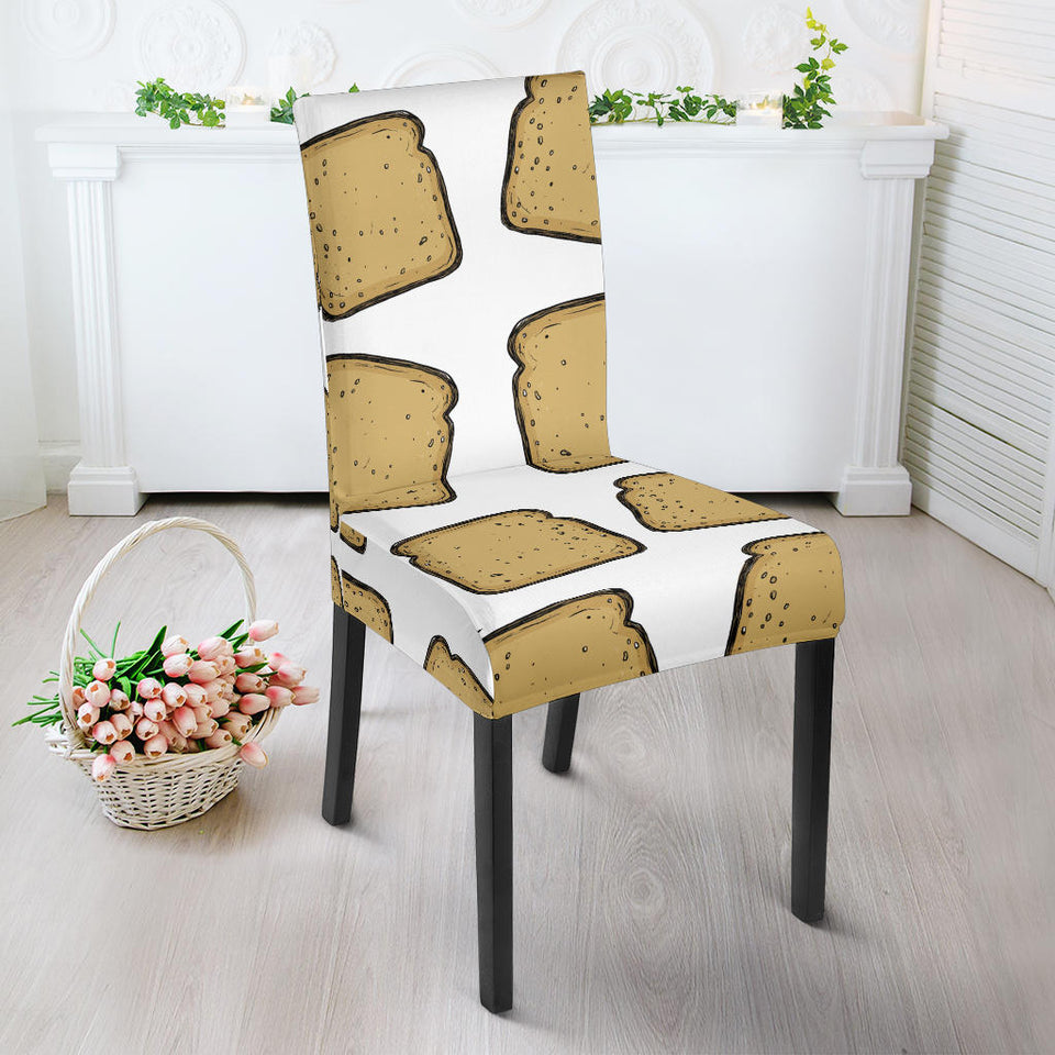 Bread Toast Pattern Print Design 03 Dining Chair Slipcover