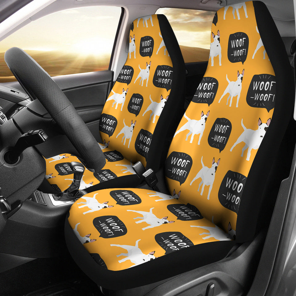 Bull Terrier Pattern Print Design 03 Universal Fit Car Seat Covers