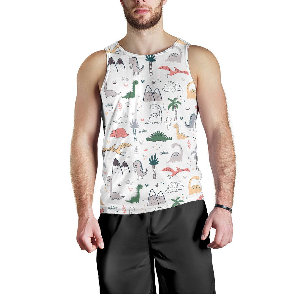 Cute cartoon dinosaurs tree pattern Men Tank Top