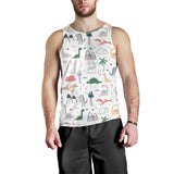 Cute cartoon dinosaurs tree pattern Men Tank Top