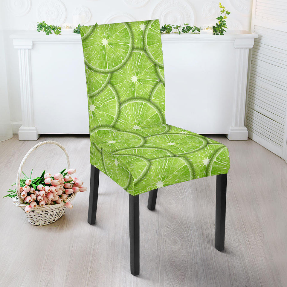 Slices Of Lime Pattern Dining Chair Slipcover