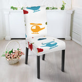 Colorful Helicopter Pattern Dining Chair Slipcover