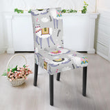 Cute Llama Alpaca Pattern Dining Chair Slipcover