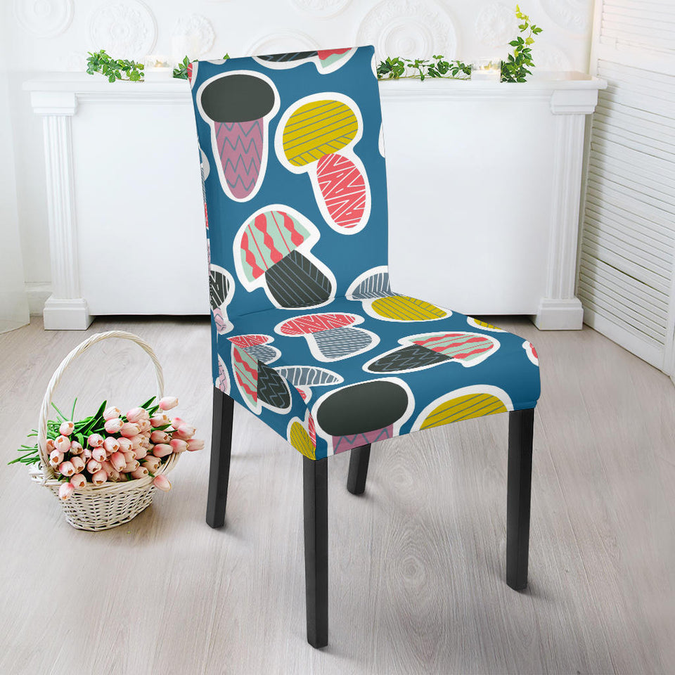 Colorful Mushroom Design Pattern Dining Chair Slipcover