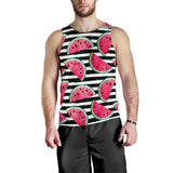 Watercolor paint textured watermelon pieces Men Tank Top
