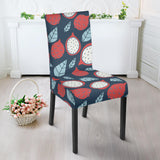 Dragon Fruits Dark Blue Background Dining Chair Slipcover