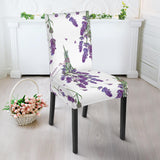 Lavender Flower Design Pattern Dining Chair Slipcover