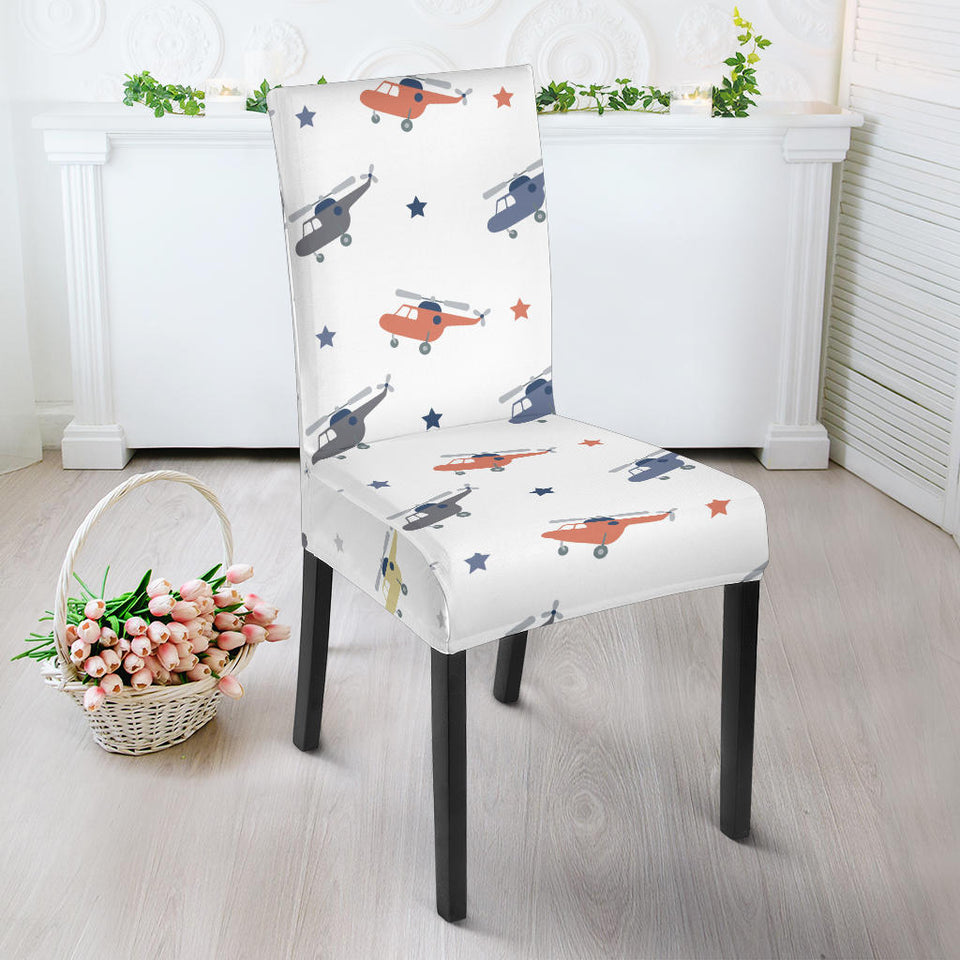 Cute Helicopter Star Pattern Dining Chair Slipcover