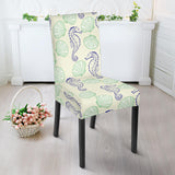Seahorse Shell Pattern Dining Chair Slipcover