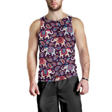 Elephant indian style ornament pattern Men Tank Top