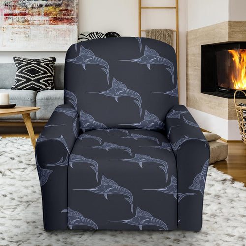 Swordfish Pattern Print Design 03 Recliner Chair Slipcover