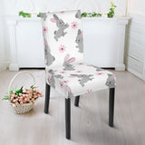 Watercolor Cute Rabbit Pattern Dining Chair Slipcover
