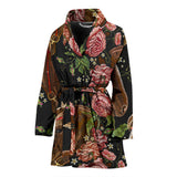Horse Head Wild Roses Pattern Women'S Bathrobe