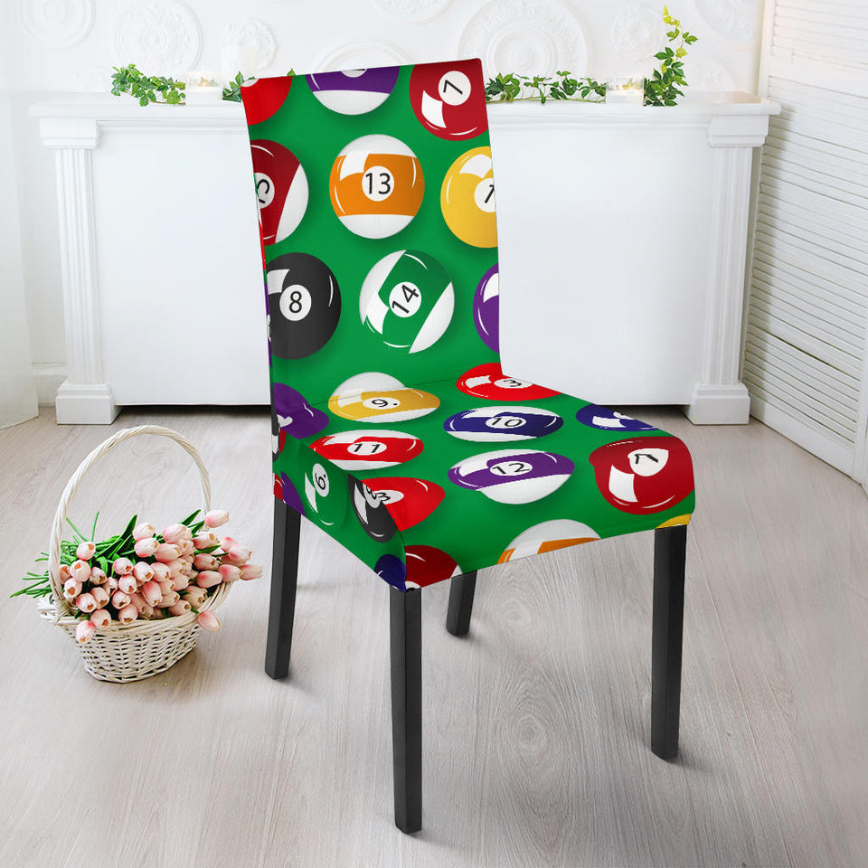 Billiard Ball Pattern Print Design 02 Dining Chair Slipcover