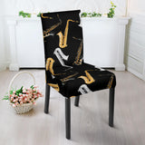 Saxophone Design Pattern Dining Chair Slipcover