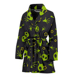 Alien Pattern Print Design 02 Women's Bathrobe