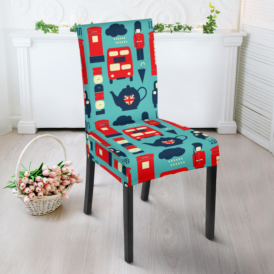 British Pattern Print Design 04 Dining Chair Slipcover