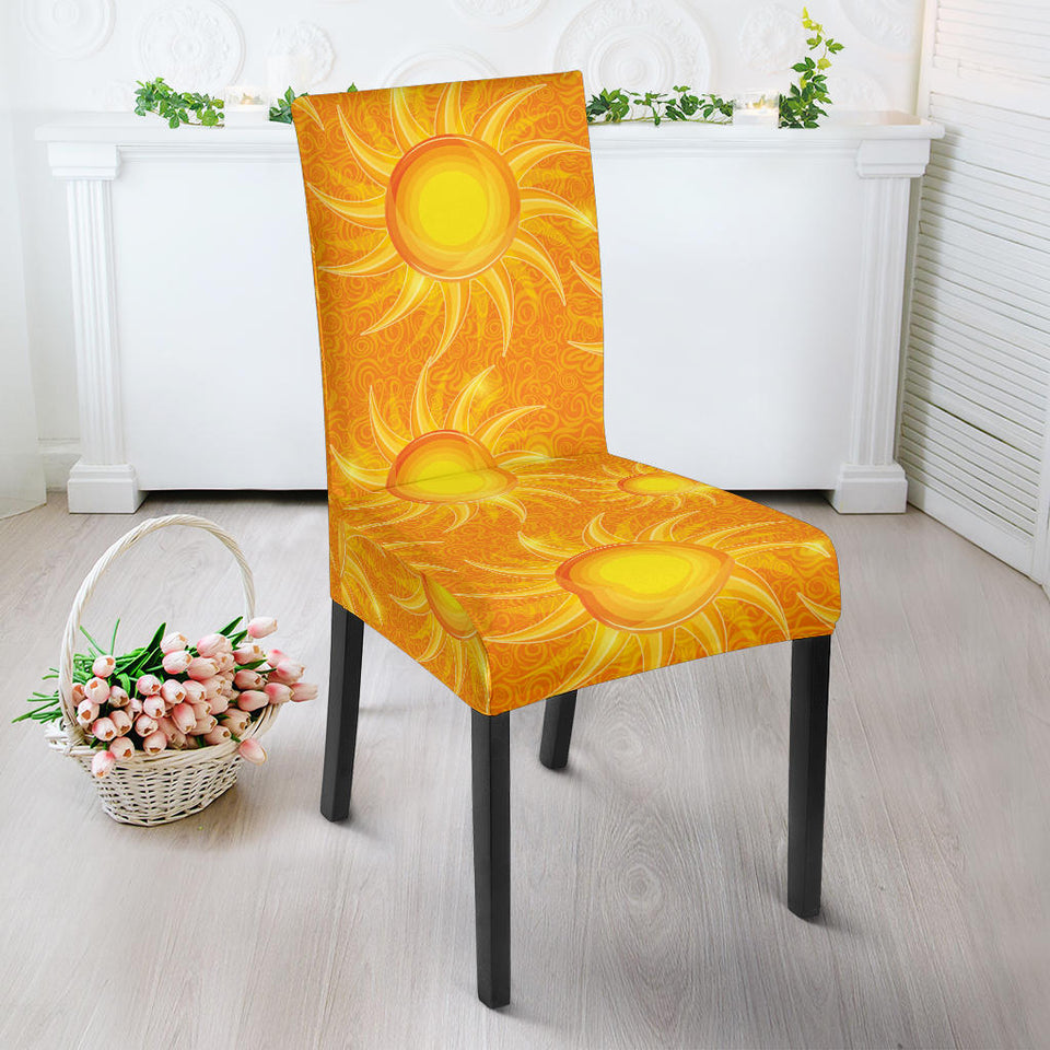 Sun Orange Background Dining Chair Slipcover