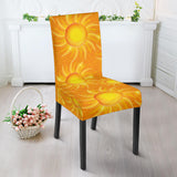 Sun Orange Background Dining Chair Slipcover