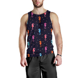 Watercolor colorful seahorse pattern Men Tank Top