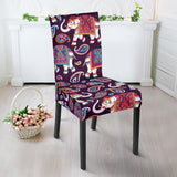 Elephant Indian Style Ornament Pattern Dining Chair Slipcover