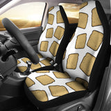 Bread Toast Pattern Print Design 03 Universal Fit Car Seat Covers