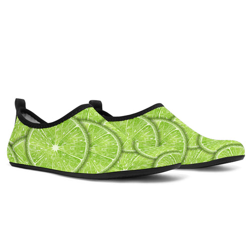 Slices Of Lime Pattern Aqua Shoes