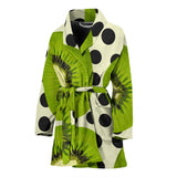 Kiwi Black Dot Background Women'S Bathrobe