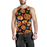 Pumpkin flowers spiderweb Halloween theme Men Tank Top
