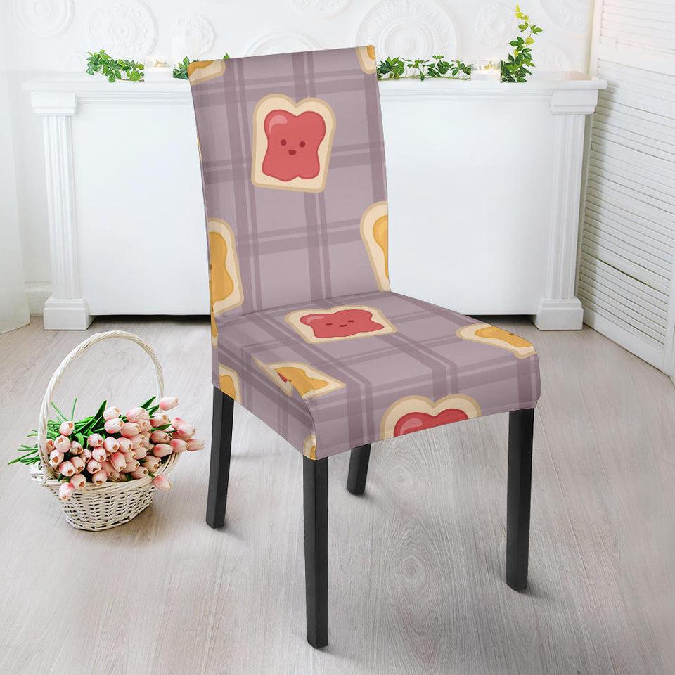 Bread Toast Pattern Print Design 05 Dining Chair Slipcover