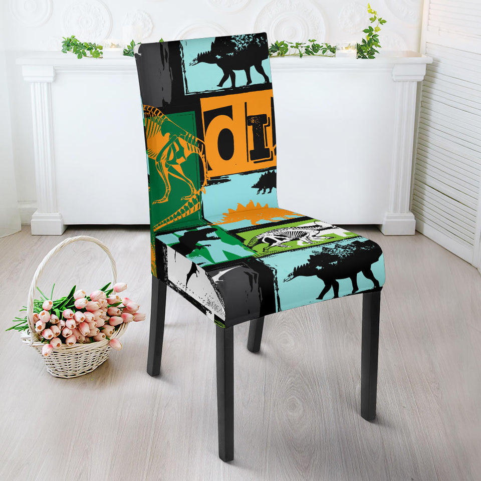 Dinosaurs Print Pattern Dining Chair Slipcover
