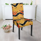 Kangaroo Australian Aboriginal Art Pattern Dining Chair Slipcover