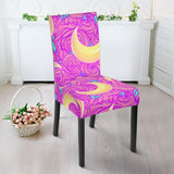 Moon Pink Rose Background Dining Chair Slipcover