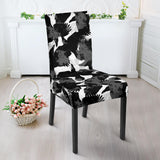 Crow Illustration Pattern Dining Chair Slipcover