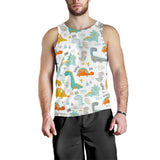 Cute funny kids dinosaurs pattern Men Tank Top