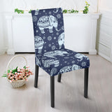 Elephant Tribal Design Pattern Dining Chair Slipcover