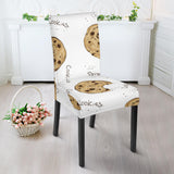Sketch Style Cookie Pattern Dining Chair Slipcover