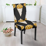 French Fries Dark Background Dining Chair Slipcover