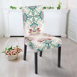 Square Floral Indian Flower Pattern Dining Chair Slipcover