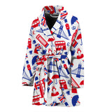 British Pattern Print Design 01 Women's Bathrobe