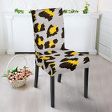 Gray Leopard Print Pattern Dining Chair Slipcover