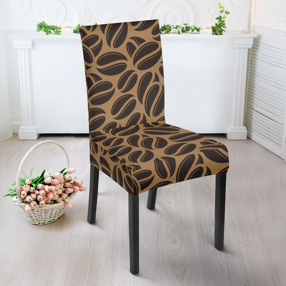 Coffee Bean On Brown Background Dining Chair Slipcover