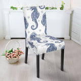 Seahorse Pattern Background Dining Chair Slipcover