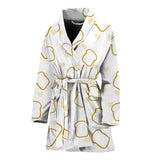 Bread Toast Pattern Print Design 01 Women's Bathrobe