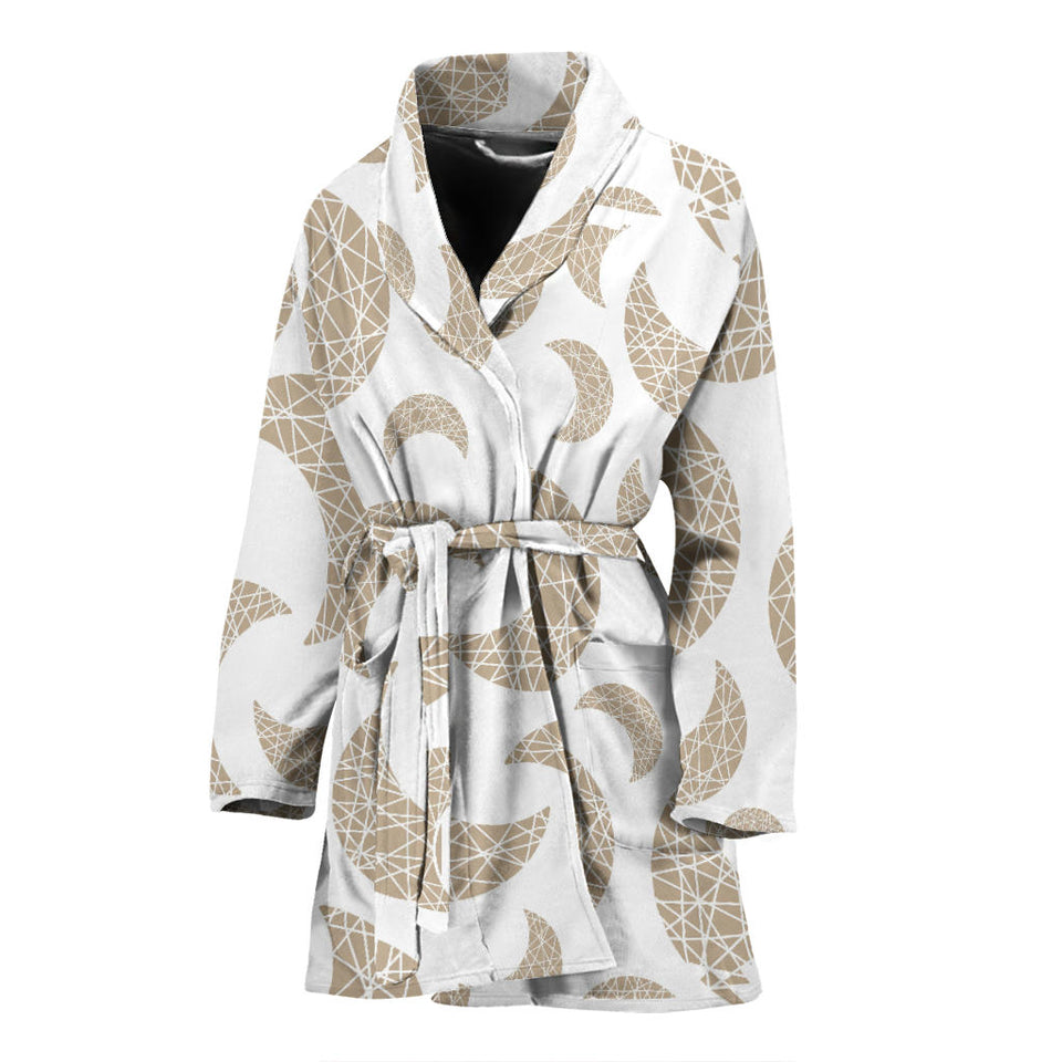 Cool Gold Moon Abstract Pattern Women'S Bathrobe