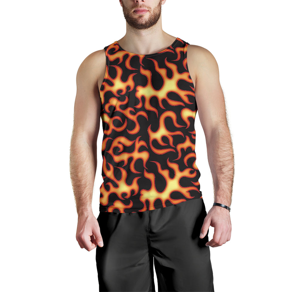 Fire flame dark pattern Men Tank Top